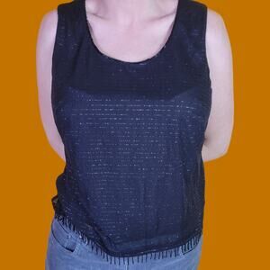 Vintage Perceptions Black Beaded Tank Top, 12